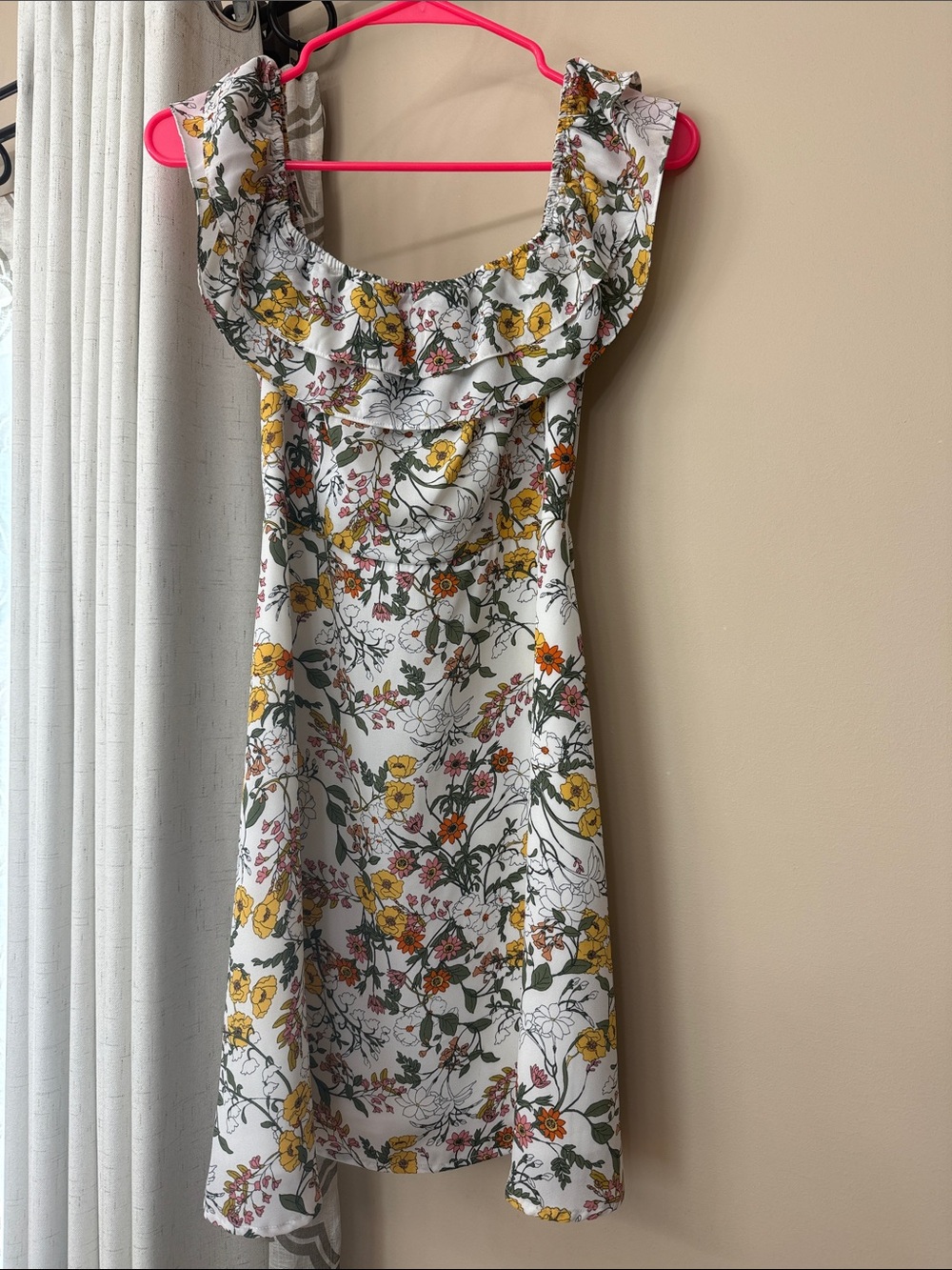Floral Ruffle-Trim Dress